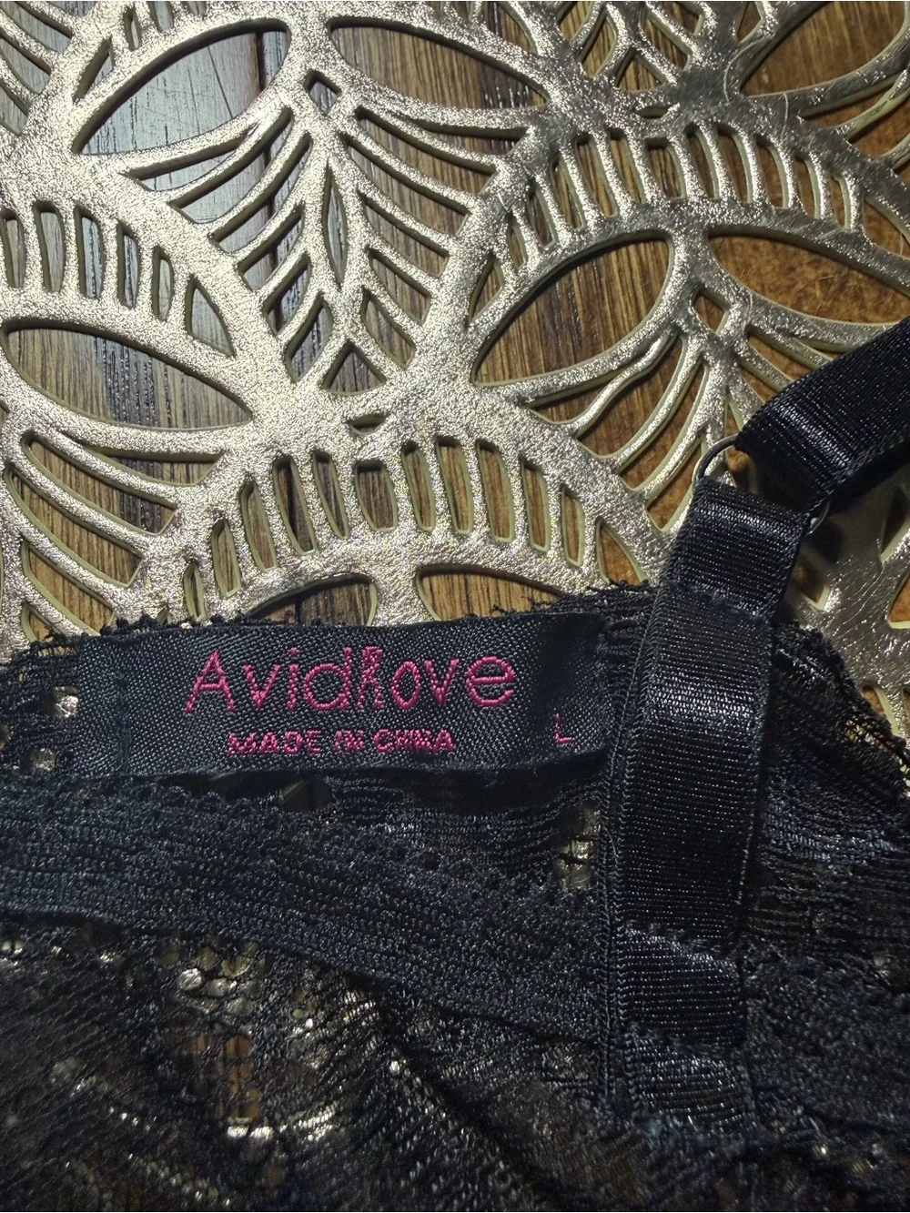 AvidLove lace bodysuit, stretchy floral lace deep v longline cheeky thong snaps